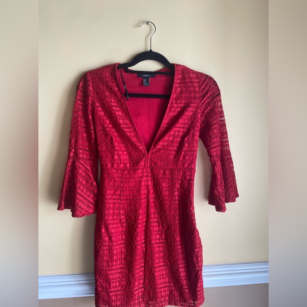 Red mini cocktail dress